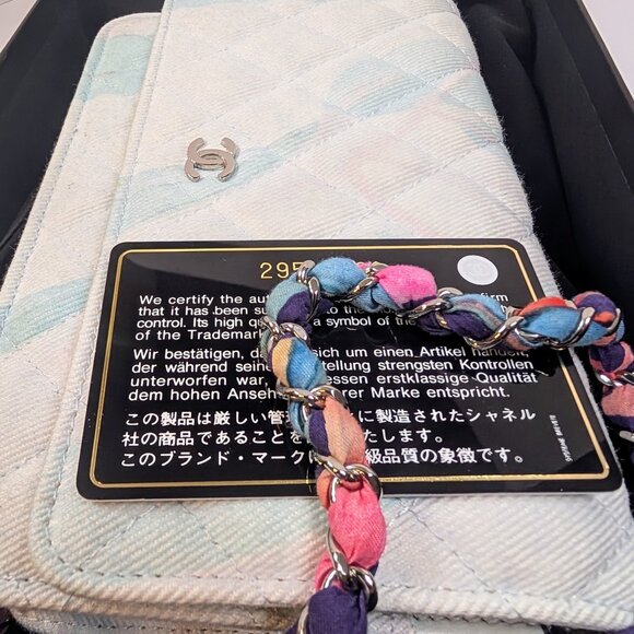 Chanel Jungle Jeans Quilted Fabric Wallet On Chain (WOC) - Picture 2 of 16